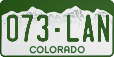 CO license plate 073LAN
