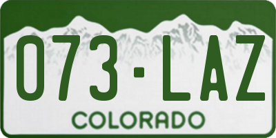 CO license plate 073LAZ