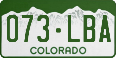 CO license plate 073LBA