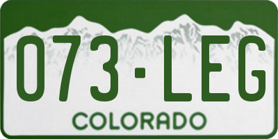 CO license plate 073LEG