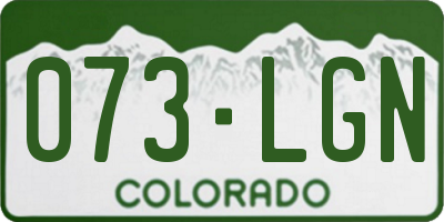 CO license plate 073LGN