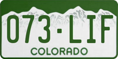 CO license plate 073LIF