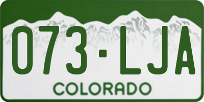 CO license plate 073LJA