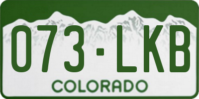 CO license plate 073LKB