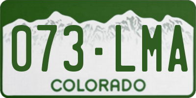 CO license plate 073LMA