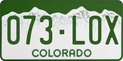 CO license plate 073LOX