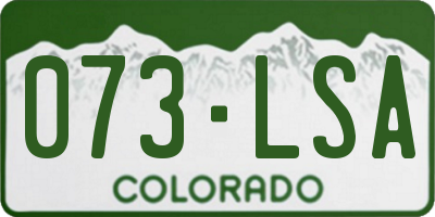 CO license plate 073LSA