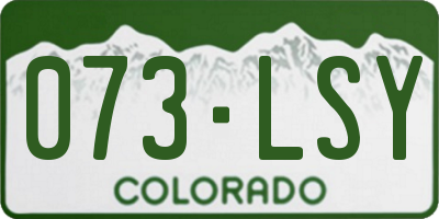 CO license plate 073LSY