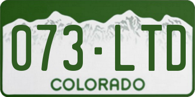 CO license plate 073LTD