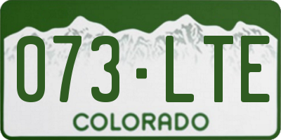 CO license plate 073LTE