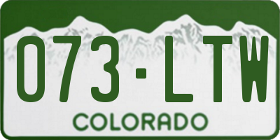 CO license plate 073LTW
