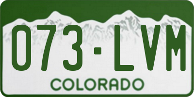 CO license plate 073LVM
