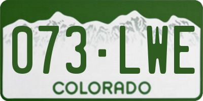 CO license plate 073LWE