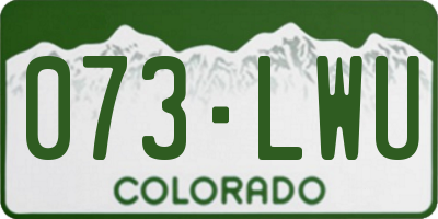 CO license plate 073LWU