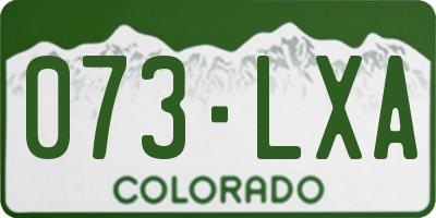 CO license plate 073LXA