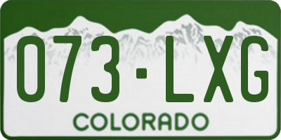 CO license plate 073LXG