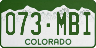 CO license plate 073MBI