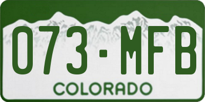 CO license plate 073MFB