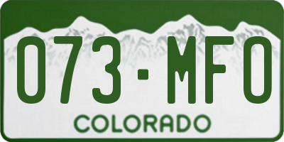 CO license plate 073MFO