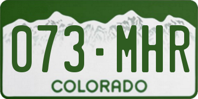 CO license plate 073MHR