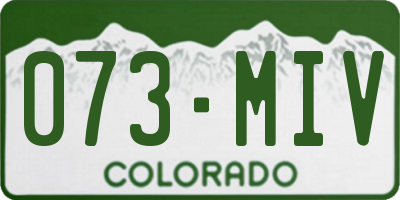 CO license plate 073MIV