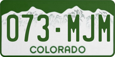 CO license plate 073MJM