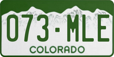 CO license plate 073MLE