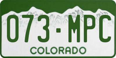 CO license plate 073MPC