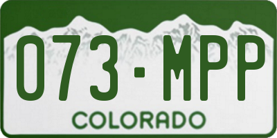 CO license plate 073MPP