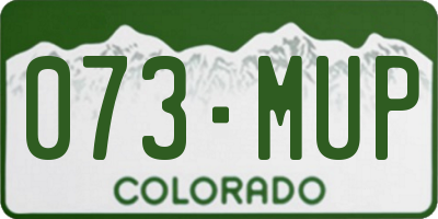 CO license plate 073MUP