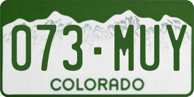 CO license plate 073MUY