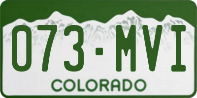 CO license plate 073MVI