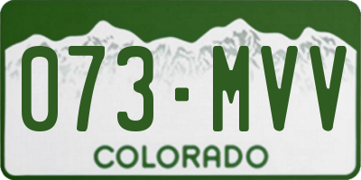 CO license plate 073MVV