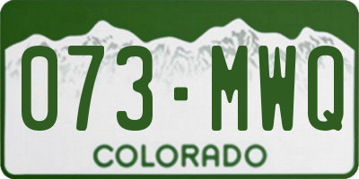 CO license plate 073MWQ