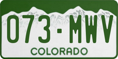 CO license plate 073MWV