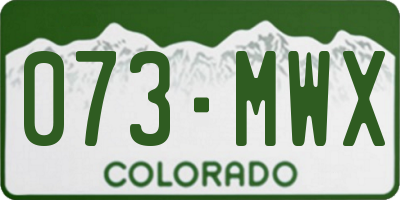 CO license plate 073MWX