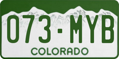 CO license plate 073MYB