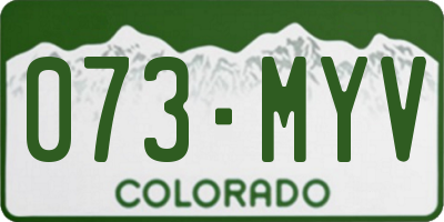 CO license plate 073MYV