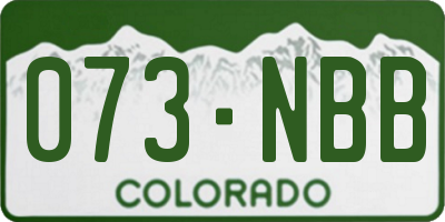CO license plate 073NBB