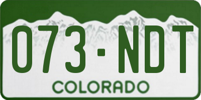 CO license plate 073NDT