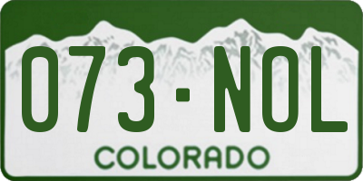 CO license plate 073NOL