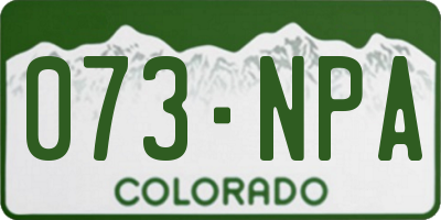 CO license plate 073NPA