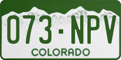 CO license plate 073NPV