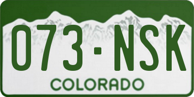 CO license plate 073NSK