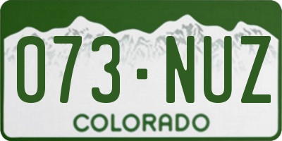 CO license plate 073NUZ