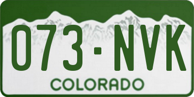 CO license plate 073NVK