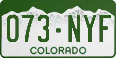 CO license plate 073NYF