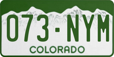 CO license plate 073NYM