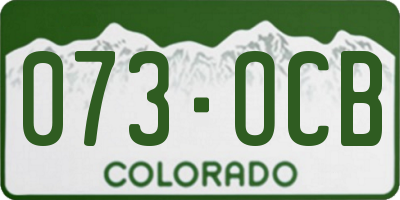 CO license plate 073OCB