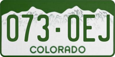CO license plate 073OEJ